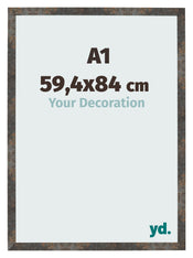 Fotolijst 59 4x84 cm A1 Geoxideerd Metaal MDF Bologna Voorzijde Maat | Yourdecoration.nl