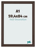 Fotolijst 59 4x84cm A1 Eiken Donker MDF Lazio Voorzijde Maat | Yourdecoration.nl