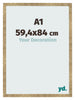 Fotolijst 59 4x84cm A1 Goud Antiek MDF Bologna Voorzijde Maat | Yourdecoration.nl