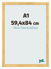Fotolijst 59 4x84cm A1 Goud Mat MDF Pisa Voorzijde Maat | Yourdecoration.nl