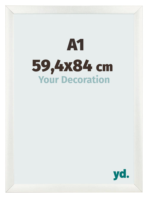 Fotolijst 59 4x84cm A1 Wit Geveegd MDF Pisa Voorzijde Maat | Yourdecoration.nl