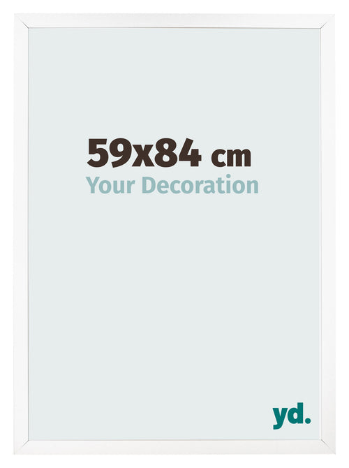 Fotolijst 59x84 cm Wit Mat MDF Bologna Voorzijde Maat | Yourdecoration.nl