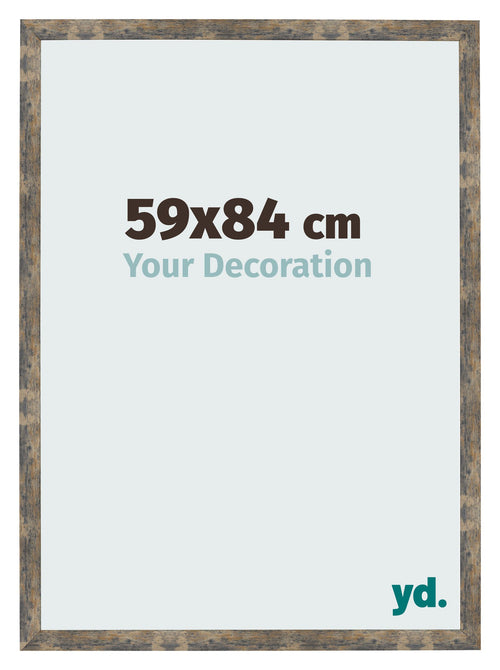 Fotolijst 59x84cm Blauw Goud Gemeleerd MDF Bologna Voorzijde Maat | Yourdecoration.nl