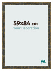 Fotolijst 59x84cm Blauw Goud Gemeleerd MDF Pisa Voorzijde Maat | Yourdecoration.nl