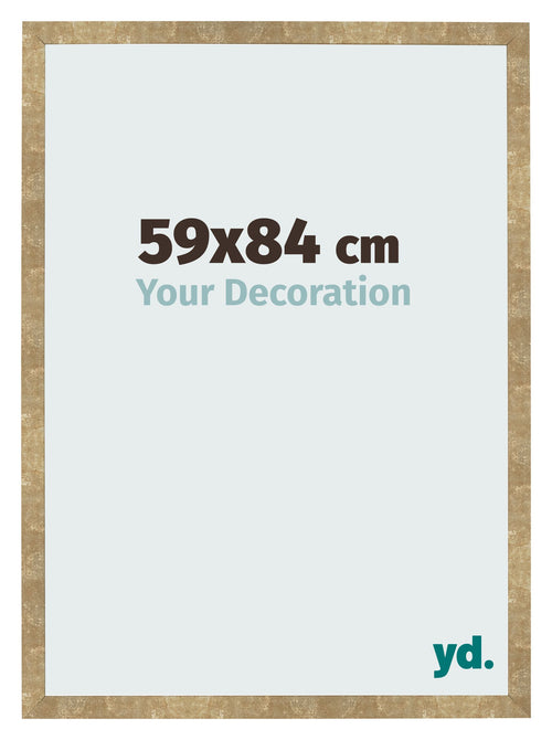 Fotolijst 59x84cm Goud Antiek MDF Bologna Voorzijde Maat | Yourdecoration.nl
