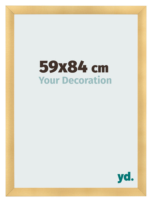 Fotolijst 59x84cm Goud Mat MDF Pisa Voorzijde Maat | Yourdecoration.nl