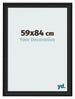 Fotolijst 59x84cm Zwart Houtnerf MDF Lazio Voorzijde Maat | Yourdecoration.nl
