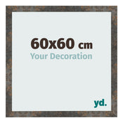 Fotolijst 60x60 cm Geoxideerd Metaal MDF Bologna Voorzijde Maat | Yourdecoration.nl