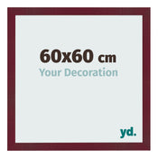 Fotolijst 60x60 cm Wijnrood Geveegd MDF Bologna Voorzijde Maat | Yourdecoration.nl