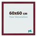 Fotolijst 60x60 cm Wijnrood Geveegd MDF Bologna Voorzijde Maat | Yourdecoration.nl