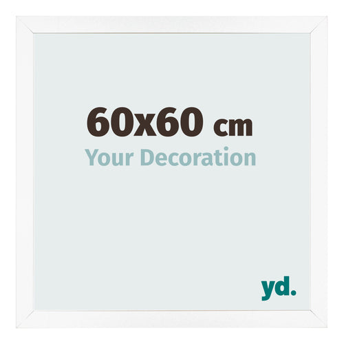 Fotolijst 60x60 cm Wit Mat MDF Bologna Voorzijde Maat | Yourdecoration.nl