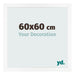 Fotolijst 60x60 cm Wit Mat MDF Bologna Voorzijde Maat | Yourdecoration.nl
