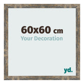 Fotolijst 60x60cm Blauw Goud Gemeleerd MDF Bologna Voorzijde Maat | Yourdecoration.nl