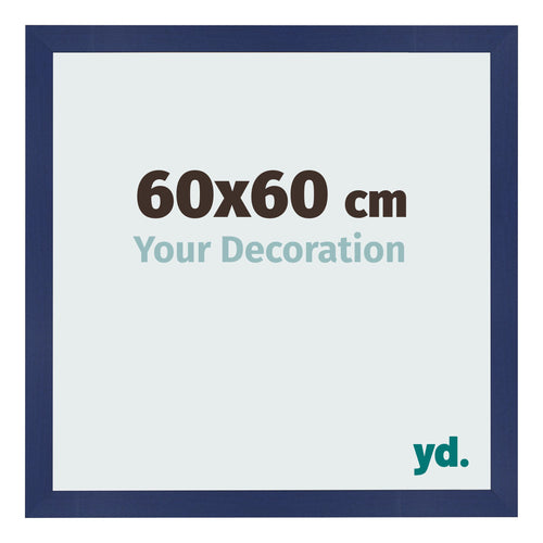 Fotolijst 60x60cm Donkerblauw Geveegd MDF Bologna Voorzijde Maat | Yourdecoration.nl