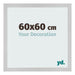Fotolijst 60x60cm Edelstaal MDF Bologna Voorzijde Maat | Yourdecoration.nl