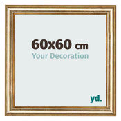 Fotolijst 60x60cm Goud Antiek MDF Lazio Voorzijde Maat | Yourdecoration.nl