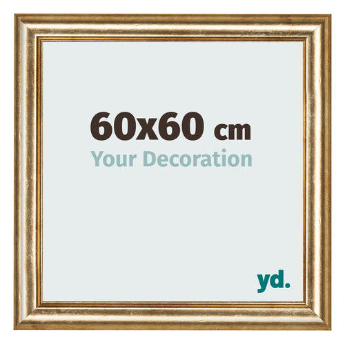 Fotolijst 60x60cm Goud Antiek MDF Lazio Voorzijde Maat | Yourdecoration.nl