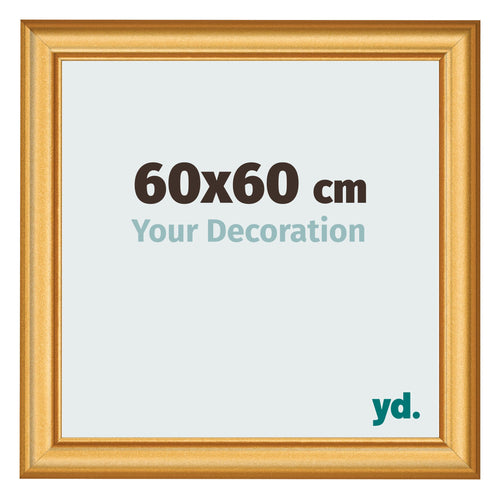 Fotolijst 60x60cm Goud Mat MDF Lazio Voorzijde Maat | Yourdecoration.nl