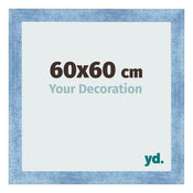 Fotolijst 60x60cm Helder Blauw Geveegd MDF Pisa Voorzijde Maat | Yourdecoration.nl