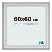 Fotolijst 60x60cm Zilver Mat MDF Lazio Voorzijde Maat | Yourdecoration.nl