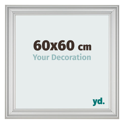 Fotolijst 60x60cm Zilver Mat MDF Lazio Voorzijde Maat | Yourdecoration.nl