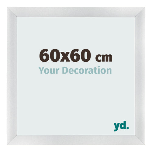 Fotolijst 60x60cm Zilver Mat MDF Pisa Voorzijde Maat | Yourdecoration.nl