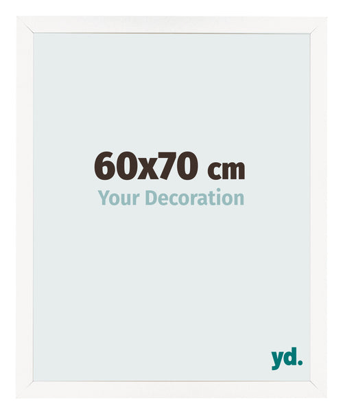 Fotolijst 60x70 cm Wit Hoogglans MDF Bologna Voorzijde Maat | Yourdecoration.nl
