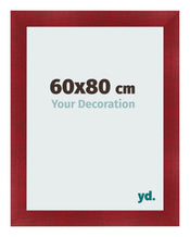 Fotolijst 60x80cm Wijnrood Geveegd MDF Pisa Voorzijde Maat | Yourdecoration.nl