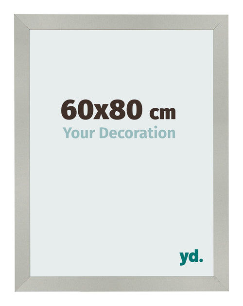 Fotolijst 60x80cm Zilver Mat MDF Bologna Voorzijde Maat | Yourdecoration.nl