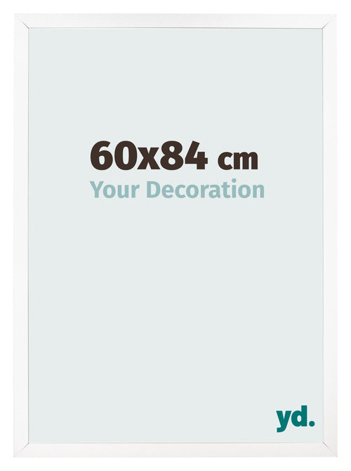 Fotolijst 60x84 cm Wit Mat MDF Bologna Voorzijde Maat | Yourdecoration.nl