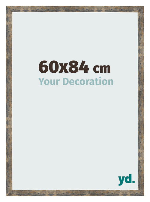 Fotolijst 60x84cm Blauw Goud Gemeleerd MDF Bologna Voorzijde Maat | Yourdecoration.nl