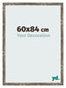 Fotolijst 60x84cm Blauw Goud Gemeleerd MDF Bologna Voorzijde Maat | Yourdecoration.nl