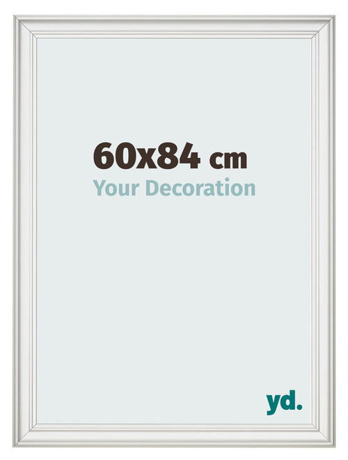 Fotolijst 60x84cm Wit Geveegd MDF Lazio Voorzijde Maat | Yourdecoration.nl