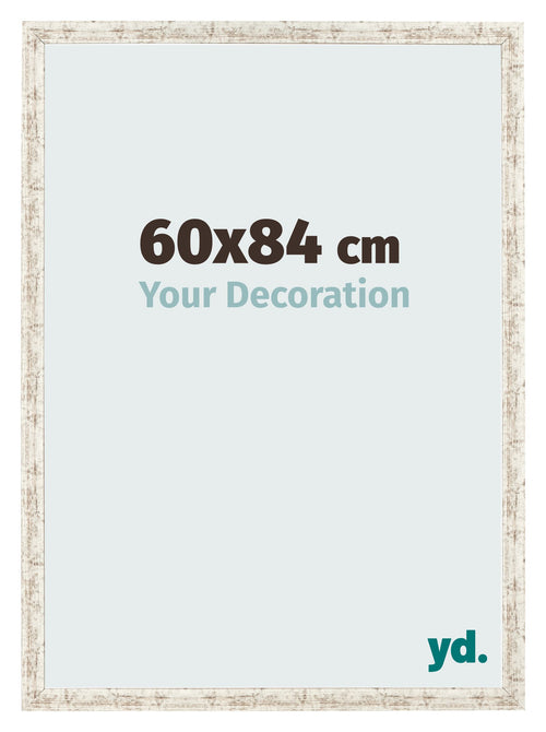 Fotolijst 60x84cm Wit Vintage MDF Bologna Voorzijde Maat | Yourdecoration.nl