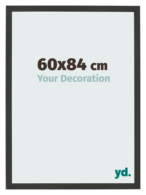 Fotolijst 60x84cm Zwart Houtnerf MDF Bologna Voorzijde Maat | Yourdecoration.nl