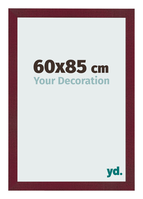 Fotolijst 60x85 cm Wijnrood Geveegd MDF Bologna Voorzijde Maat | Yourdecoration.nl