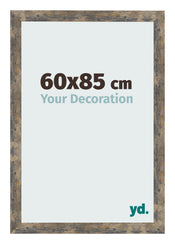 Fotolijst 60x85cm Blauw Goud Gemeleerd MDF Bologna Voorzijde Maat | Yourdecoration.nl