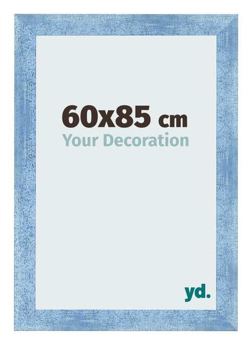 Fotolijst 60x85cm Helder Blauw Geveegd MDF Pisa Voorzijde Maat | Yourdecoration.nl