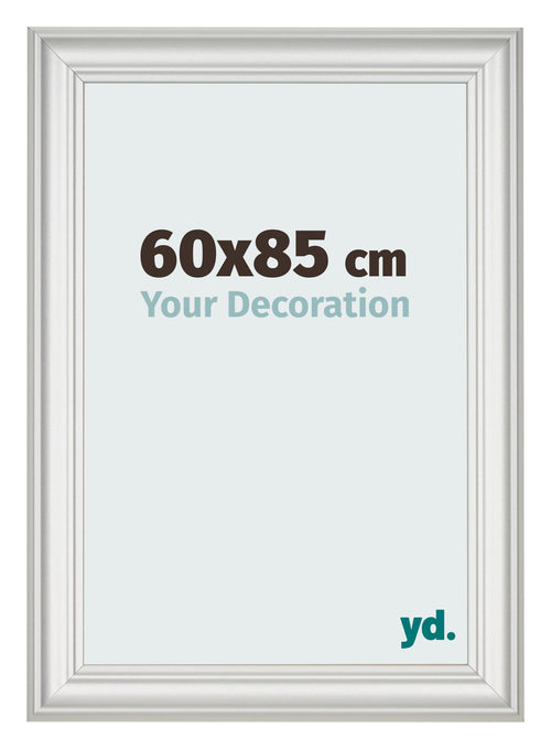 Fotolijst 60x85cm Wit Geveegd MDF Lazio Voorzijde Maat | Yourdecoration.nl