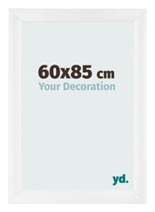Fotolijst 60x85cm Wit Hoogglans MDF Pisa Voorzijde Maat | Yourdecoration.nl