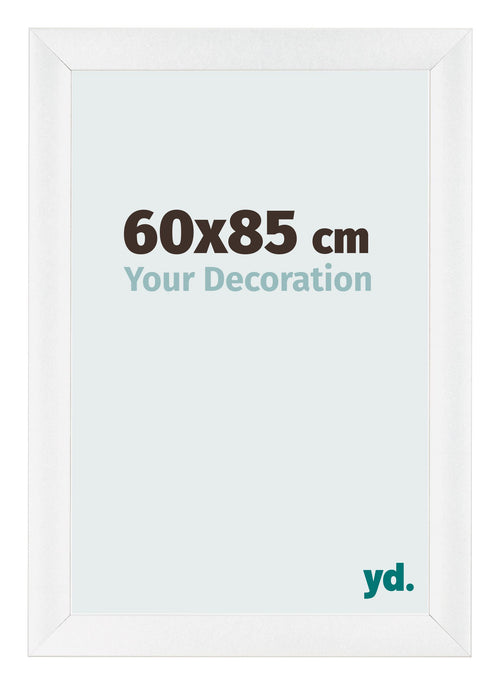 Fotolijst 60x85cm Wit Hoogglans MDF Pisa Voorzijde Maat | Yourdecoration.nl