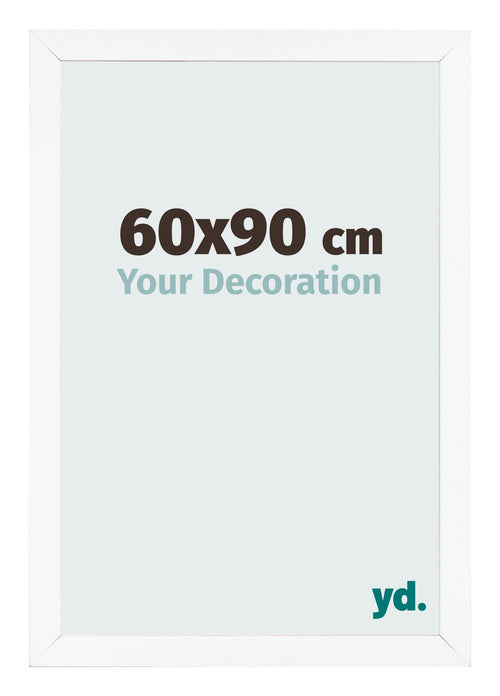 Fotolijst 60x90 cm Wit Mat MDF Bologna Voorzijde Maat | Yourdecoration.nl