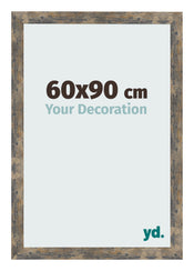 Fotolijst 60x90cm Blauw Goud Gemeleerd MDF Bologna Voorzijde Maat | Yourdecoration.nl