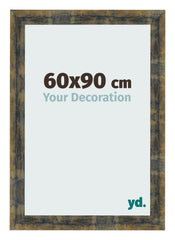Fotolijst 60x90cm Blauw Goud Gemeleerd MDF Pisa Voorzijde Maat | Yourdecoration.nl