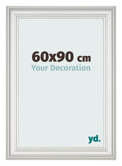 Fotolijst 60x90cm Wit Geveegd MDF Lazio Voorzijde Maat | Yourdecoration.nl