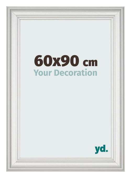 Fotolijst 60x90cm Wit Geveegd MDF Lazio Voorzijde Maat | Yourdecoration.nl