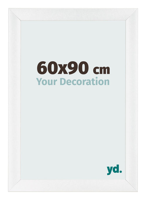 Fotolijst 60x90cm Wit Hoogglans MDF Pisa Voorzijde Maat | Yourdecoration.nl