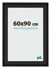 Fotolijst 60x90cm Zwart Houtnerf MDF Lazio Voorzijde Maat | Yourdecoration.nl