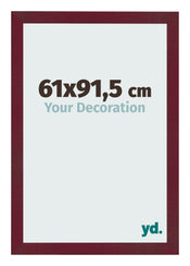Fotolijst 61x91 5 cm Wijnrood Geveegd MDF Bologna Voorzijde Maat | Yourdecoration.nl