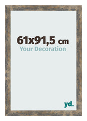 Fotolijst 61x91 5cm Blauw Goud Gemeleerd MDF Bologna Voorzijde Maat | Yourdecoration.nl